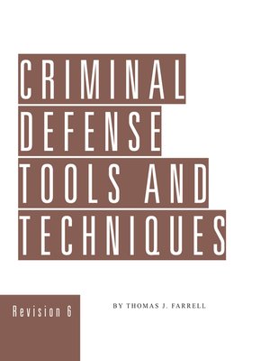 cover image of Criminal Defense Tools and Techniques